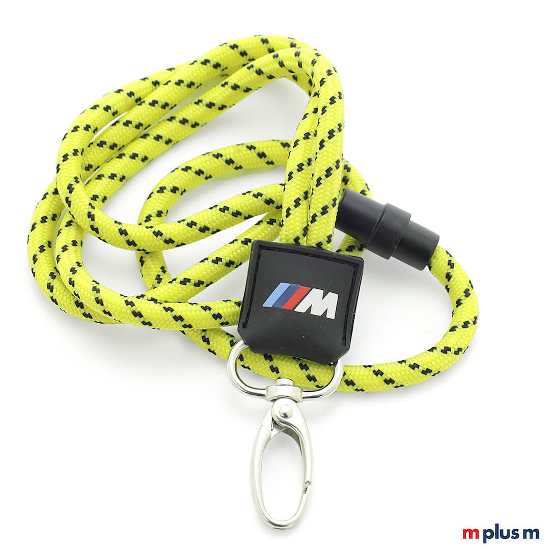 Kordel Schlüsselband Nauic Rubber Lanyard in WUnschfarbe gelb und mit Logo Druck