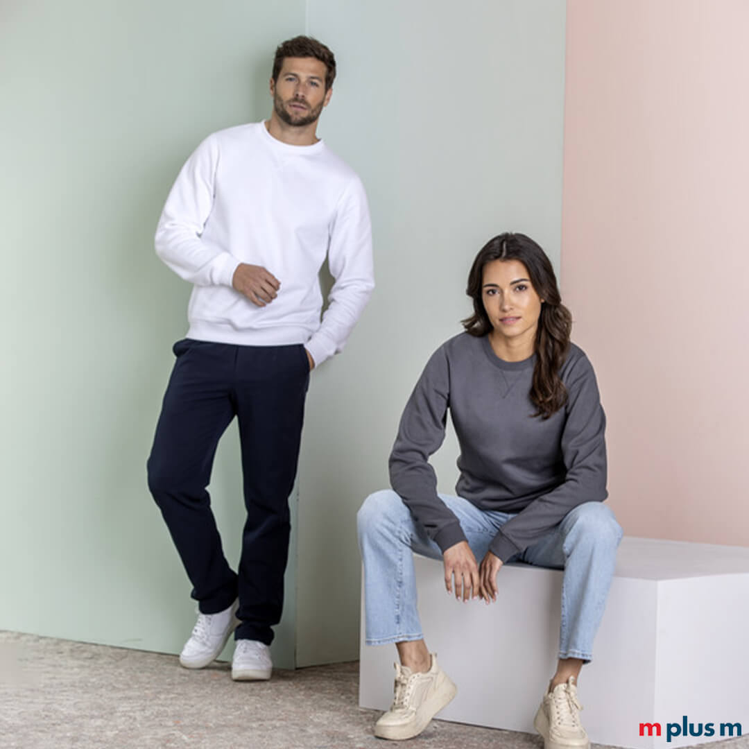 Sweatshirt aus Bio Baumwolle mit Logo bedrucken