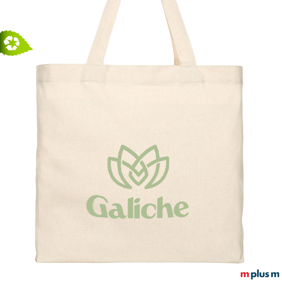 Recycling Stofftasche Santos in Natur mit Logo Druck