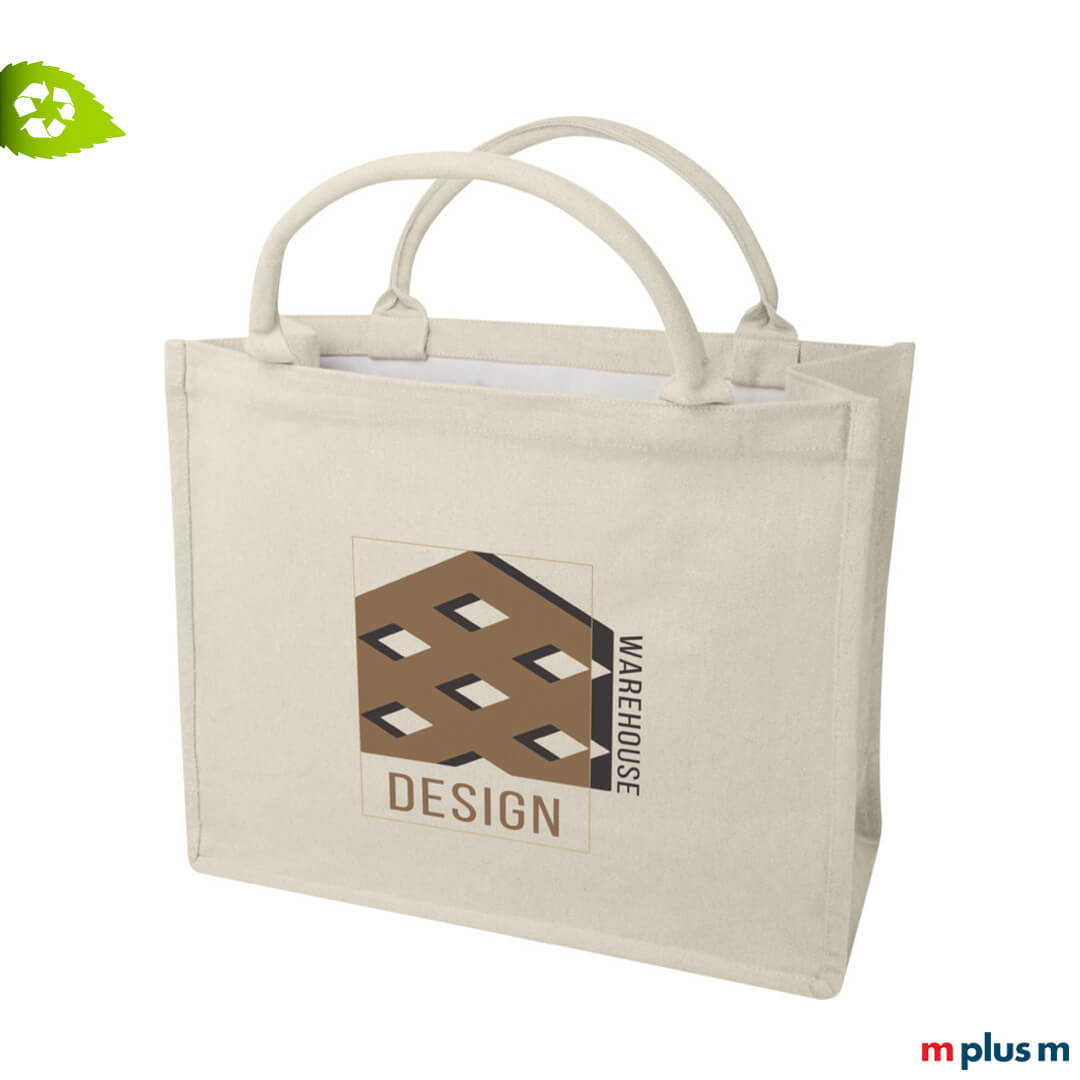 Tragetasche 'Ella' aus recycelten Materialien in Farbe Natur als nachhaltiger Werbeartikel mit Logodruck